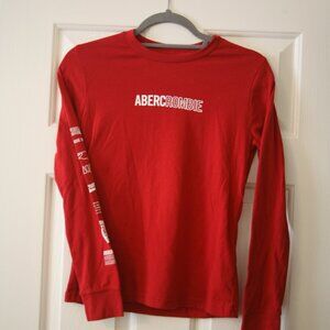 Abercrombie Kids Long Sleeve T-Shirt, Size 11/12, Red